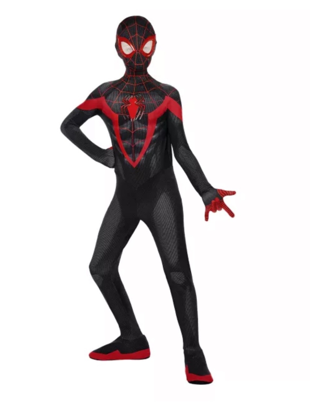 Spirit Black and Red Miles Morales Spider Costume 4-6